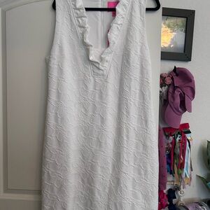 Lilly Pulitzer White Dress with Pink Label